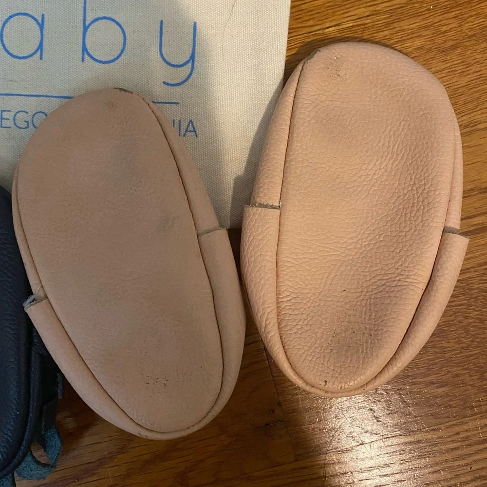 BirdRockBaby Desert Rose Mary Jane Hearts Baby Moccasins / Infant Shoes size 6.5 - Picture 4 of 4